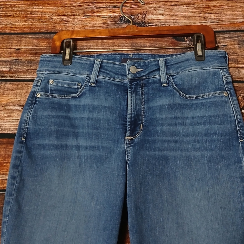 NYDJ Jeans 8 Marilyn Straight Mid Rise Blue Denim Stretch - Picture 4 of 9